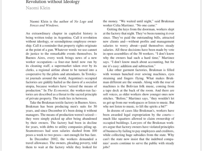 help me create a case Revolution without Ideology