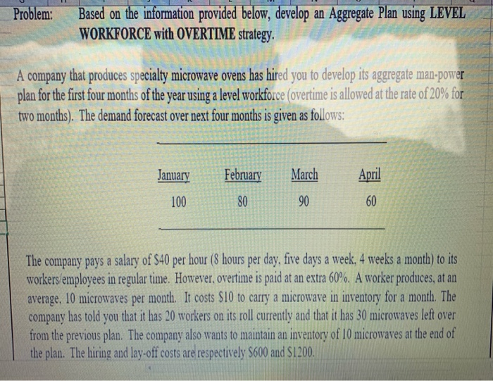 Problem: Based on the information provided below,