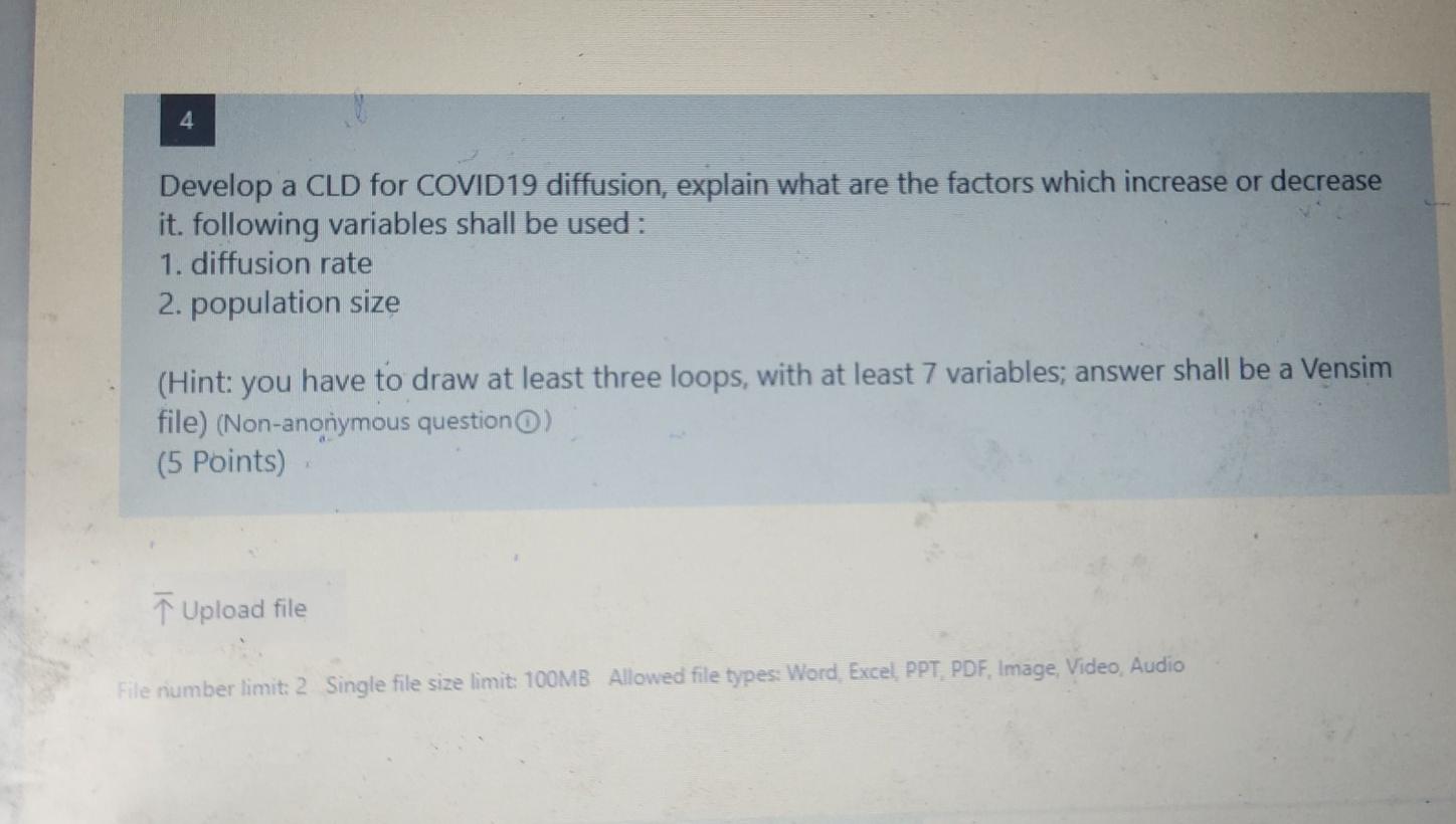 cod = causal loop digram 4 Develop a CLD for