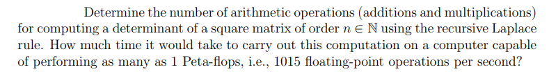 Determine the number of arithmetic operations