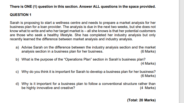 There is ONE (1) question in this section. Answer