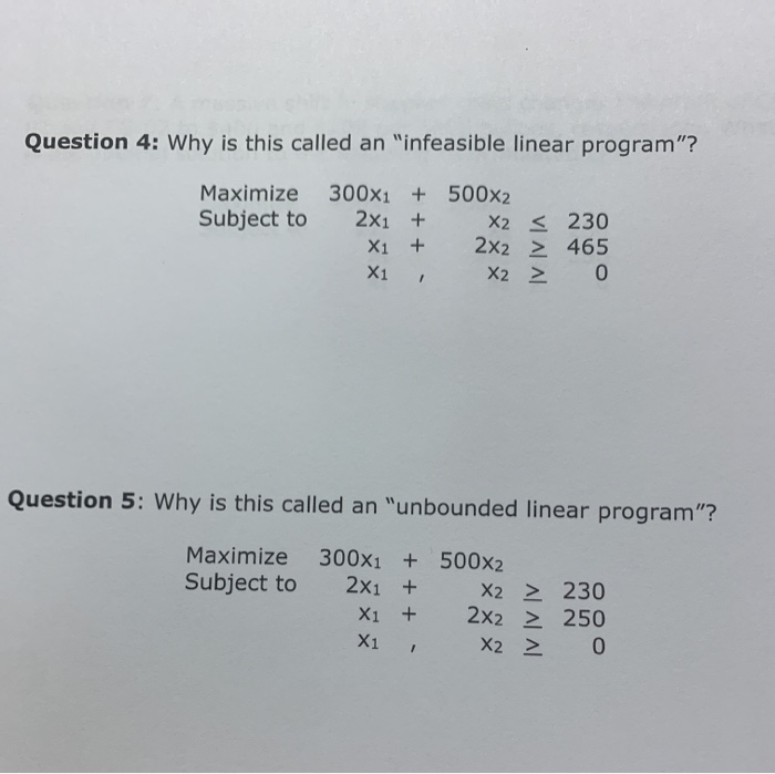 Question 4: Why is this called an "infeasible