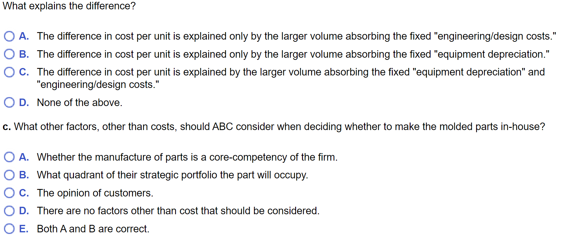This is one question with sections; please zoom