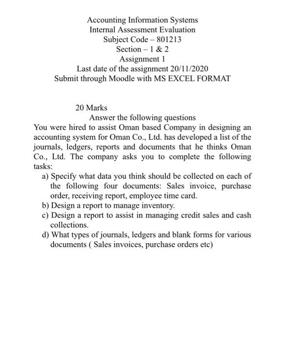 Accounting Information Systems Internal