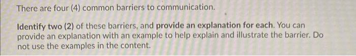 identify two communication barrier: Process