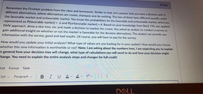 10 pts Remember the FincHair problem from the