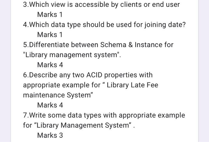 Answer these question. thanks 3. Which view is