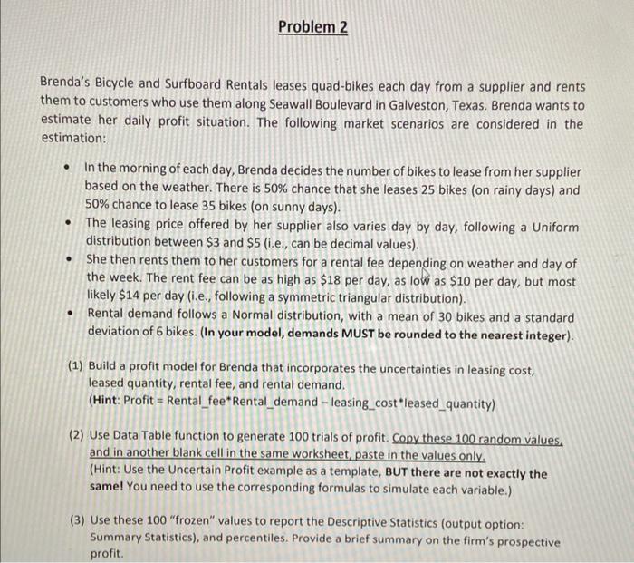 please solve in excel with formulas visible.
