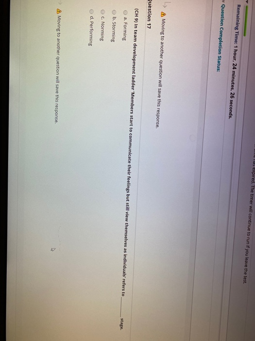 Completion Cep . The timer will continue to run