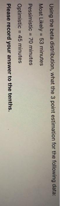 Using the beta distribution, what the 3 point