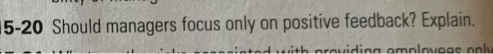 15-20 Should managers focus only on positive