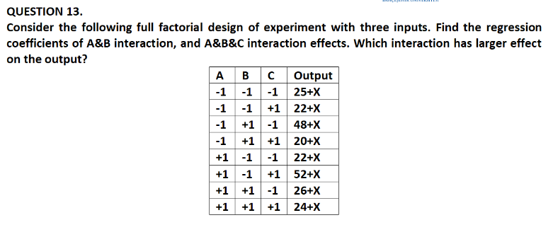 QUESTION 13. Consider the following full