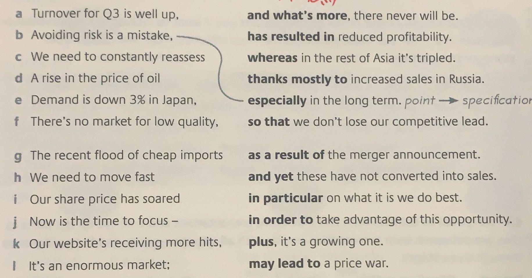 Read and match (English questions) and what's