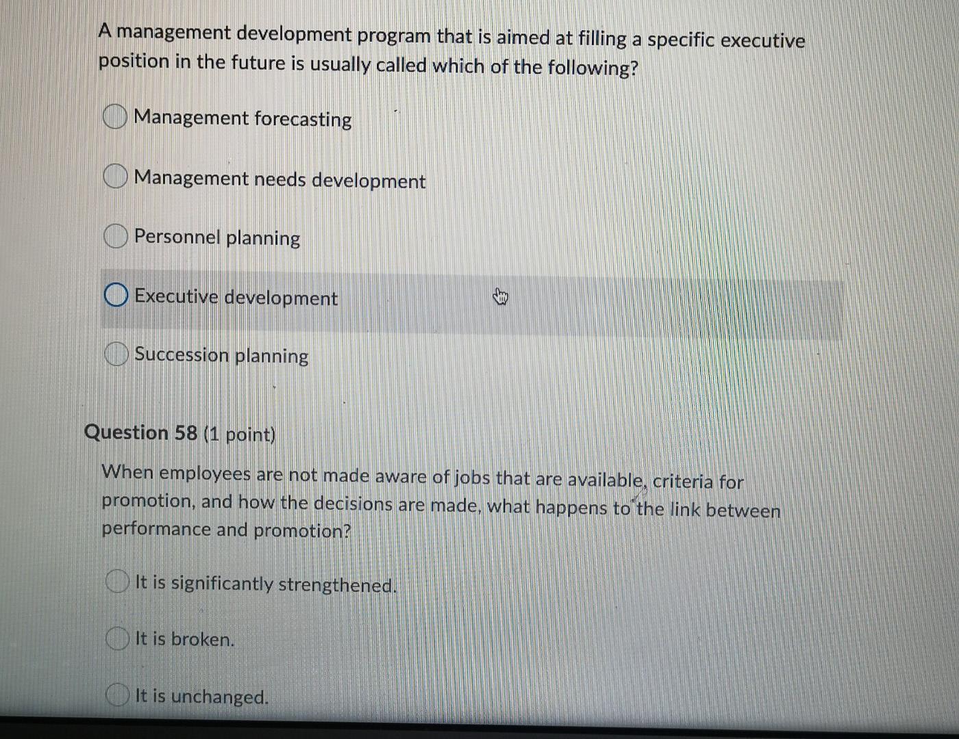 A management development program that is aimed at
