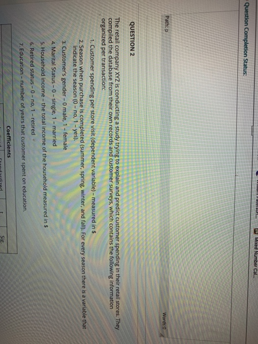 So.. Mixed Number Cal... Question Completion