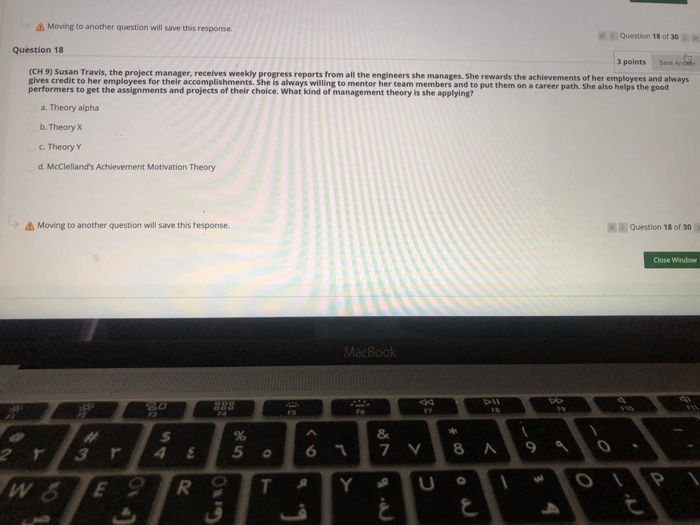 Moving to another question will save this