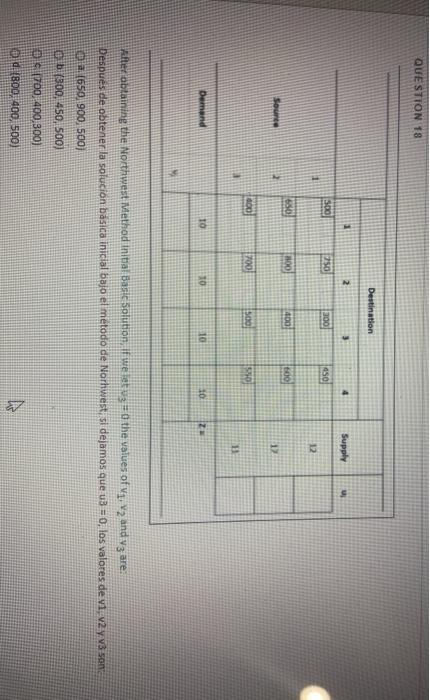 QUESTION 19 The first variable to enter the basic