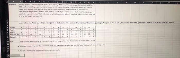 solve via excel with formulas