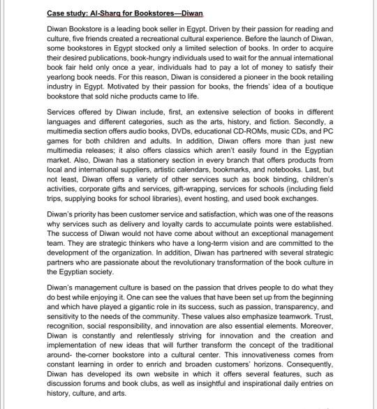 Pleas I need as eassy answer Case study: Al-Sharq