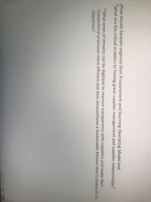 How should Amazon organize their Procurement and