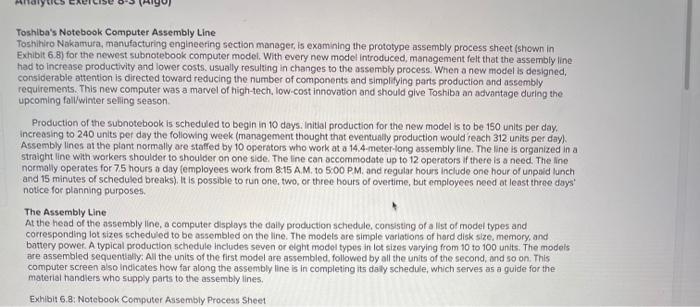 Toshiba's Notebook Computer Assembly Line