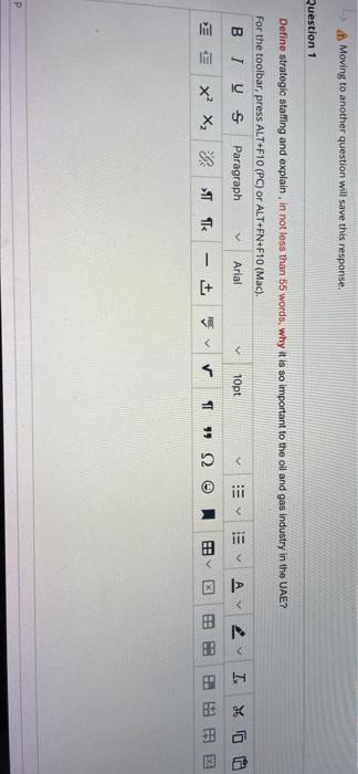 Moving to another question will save this