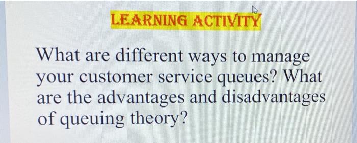 LEARNING ACTIVITY What are different ways to