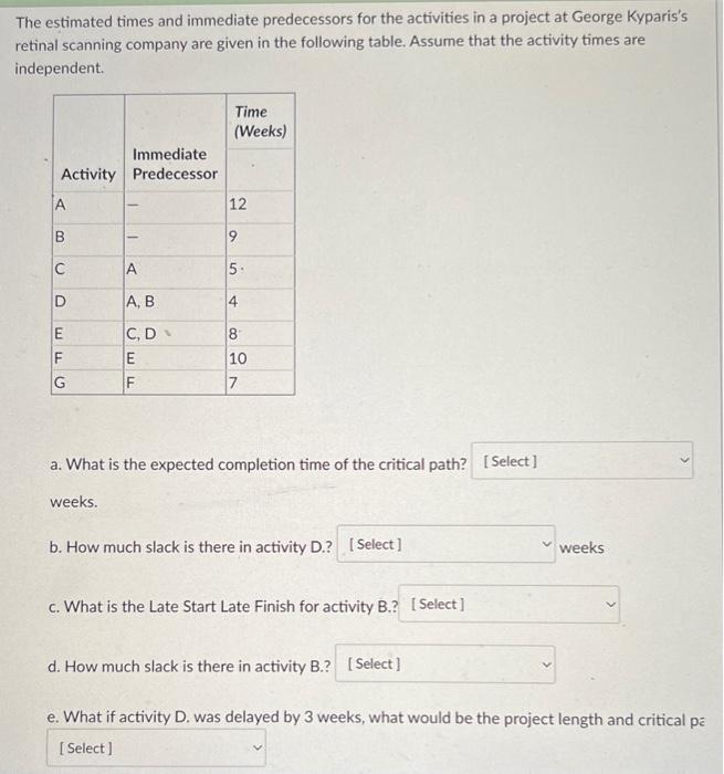 For question e, the cut out word is "critical
