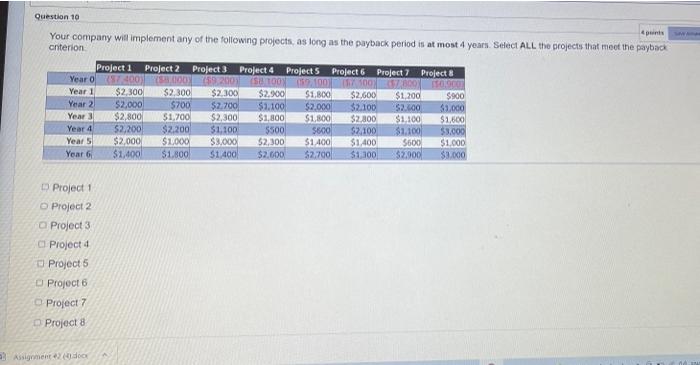 Question 10 Your company will implement any of