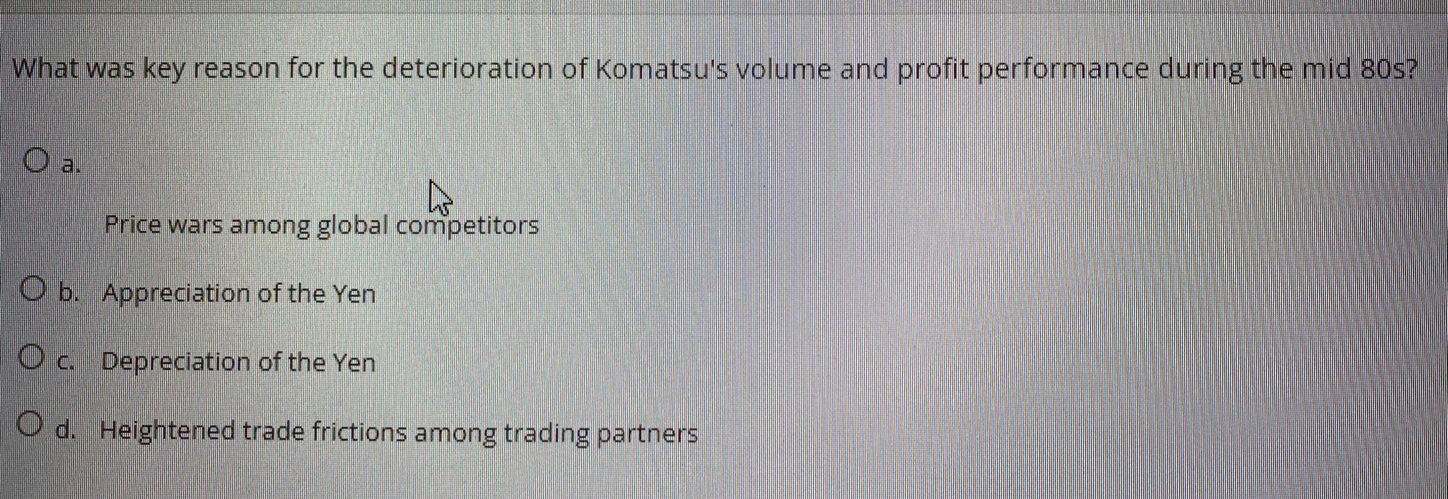 What was key reason for the deterioration of