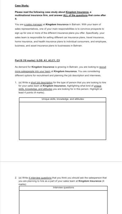 Case Study: Please read the following case study