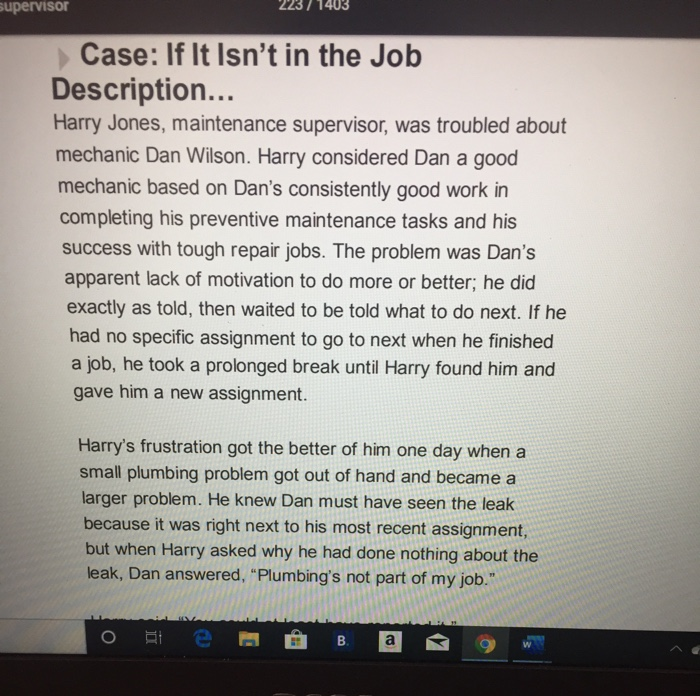 please read the situation and answer the