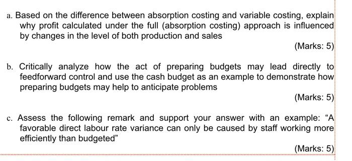 a. Based on the difference between absorption