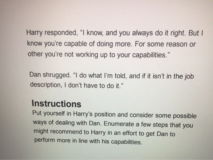 please read the situation and answer the