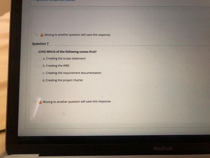 Moving to another question will save this