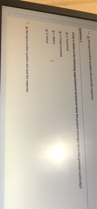 Moving to another question will save III Question