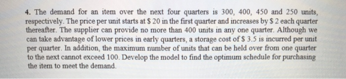 it will be solved with the matgematical model and