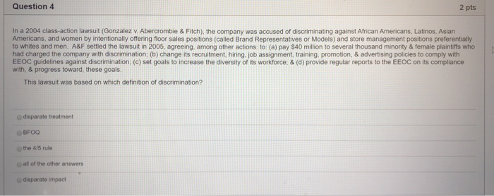 Question 2 2 pts In an interview with Debbie