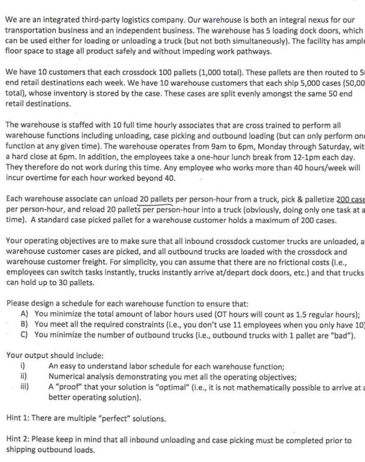 Please do all parts with Complete description of