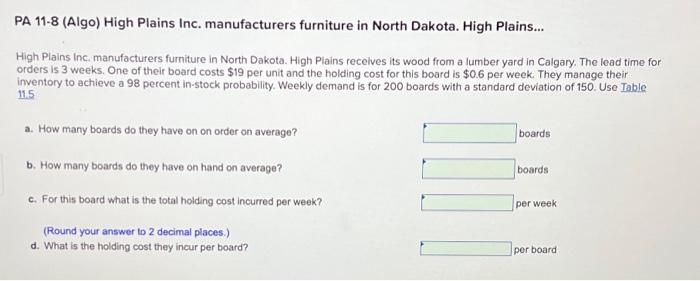 PA 11-8 (Algo) High Plains Inc. manufacturers