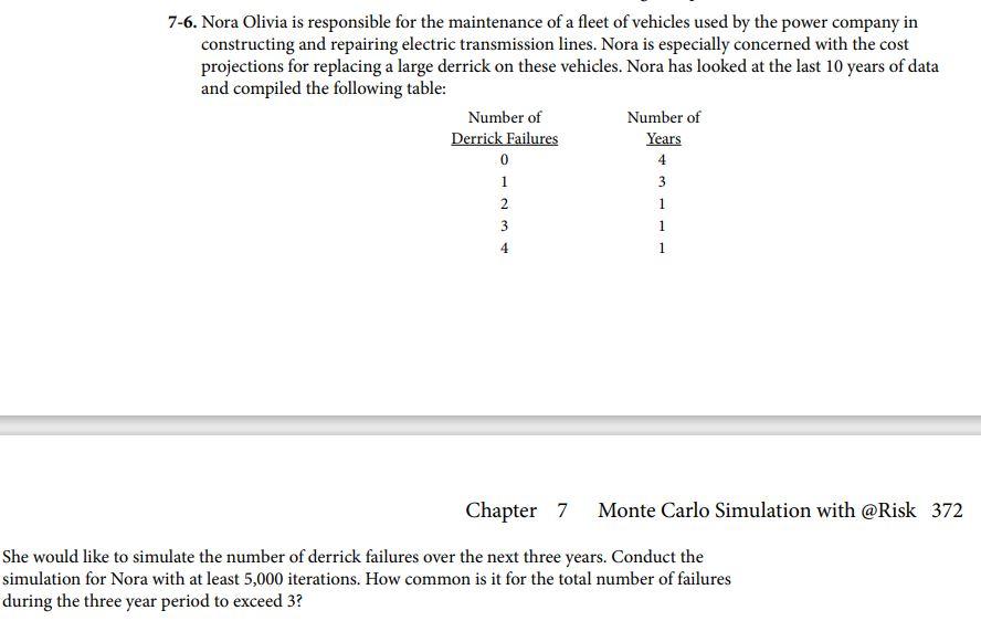 7-6. Nora Olivia is responsible for the