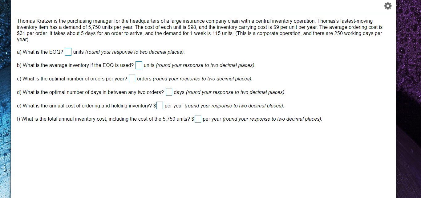 Thomas Kratzer is the purchasing manager for the