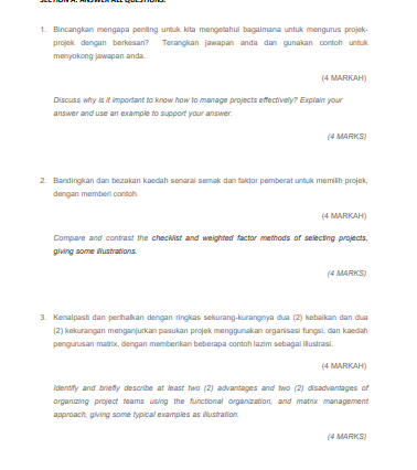 1. Bincangkan mengapa penting untuk kita