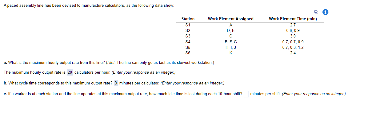 A paced assembly line has been devised to