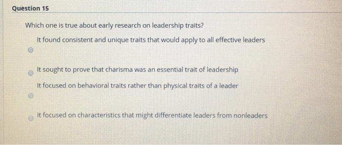 Question 15 Which one is true about early