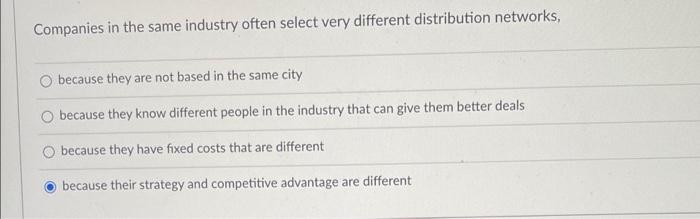 Companies in the same industry often select very