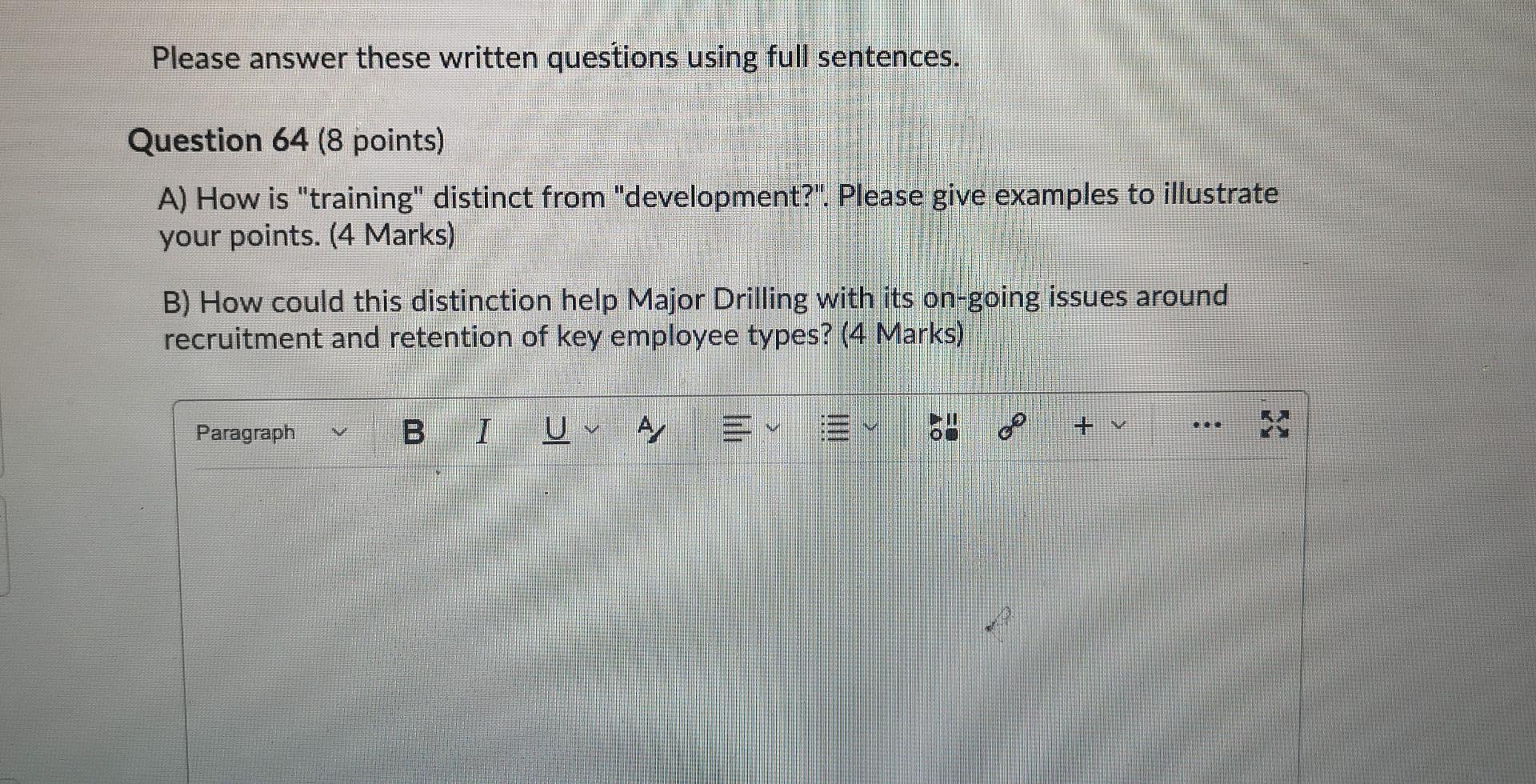 Please answer these written questions using full