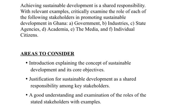 Achieving sustainable development is a shared