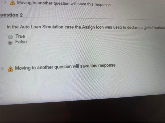 > A Moving to another question will save this