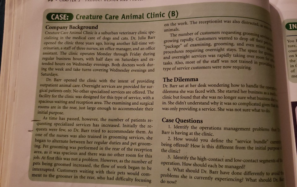Case Questions 1. Identify the operations